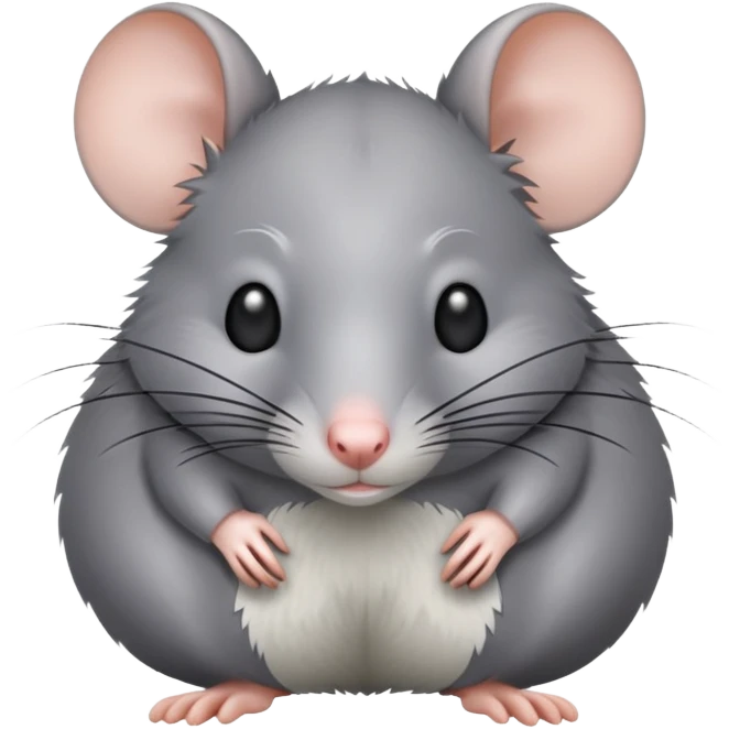 Gray rat with body emoji