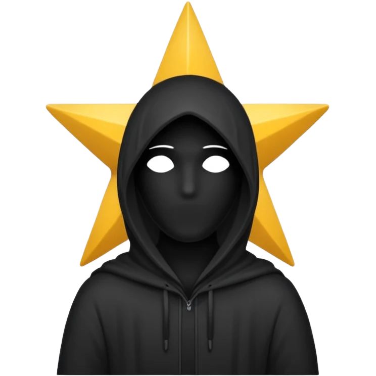 silhouette of a faceless person with a star emoji