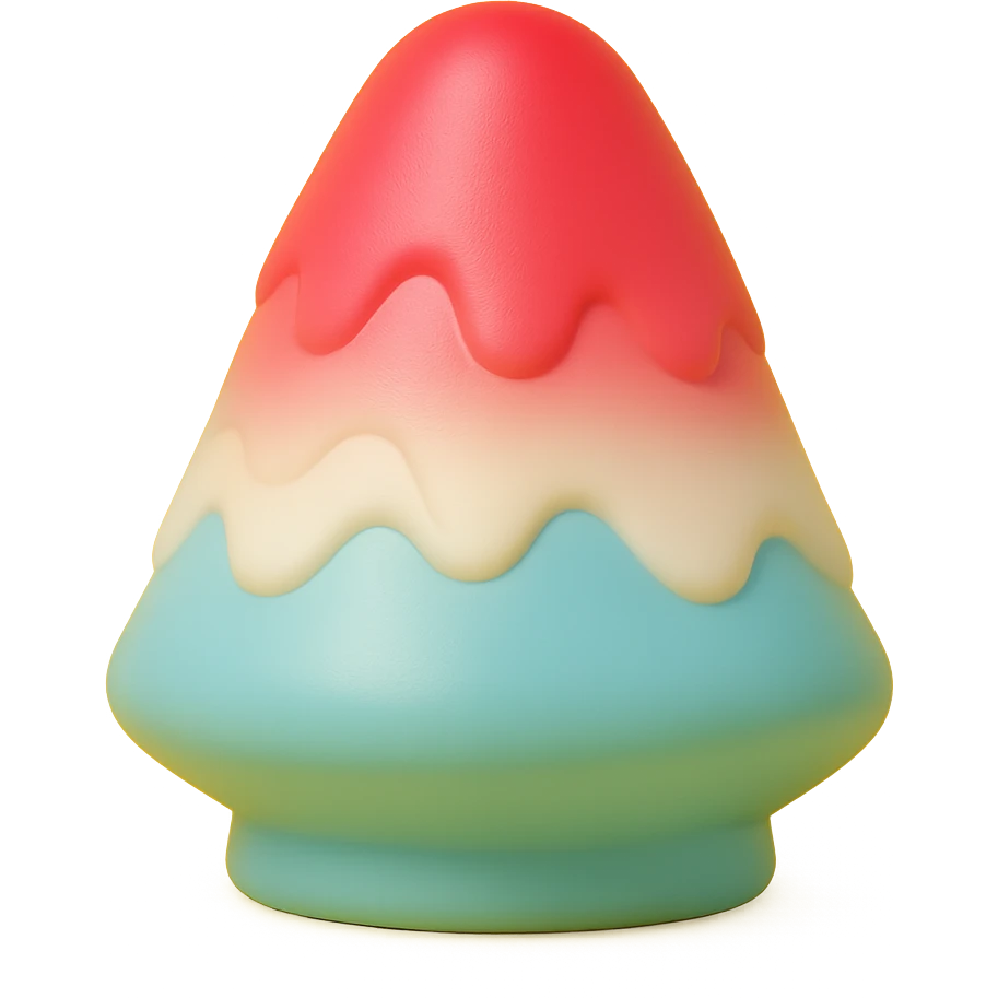 一杯看起来很好吃的日本富士山冰沙 无背景  emoji