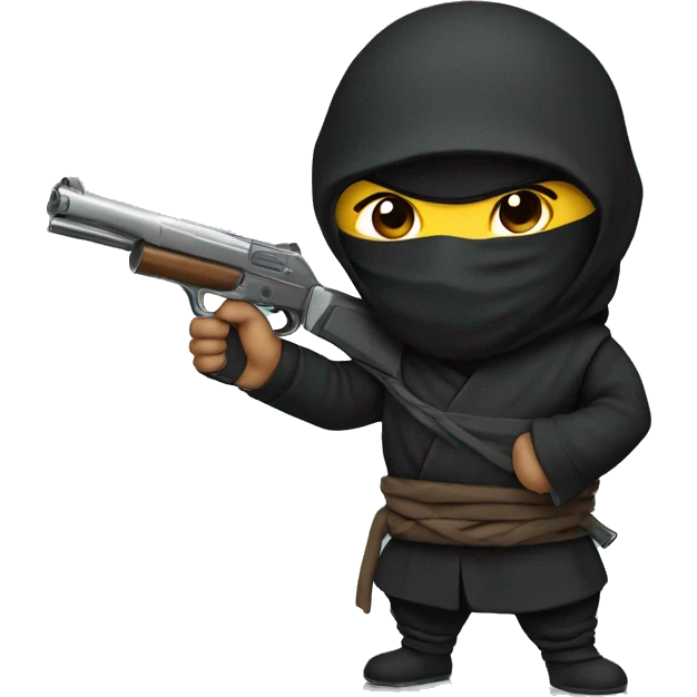 Ninja holding gun emoji