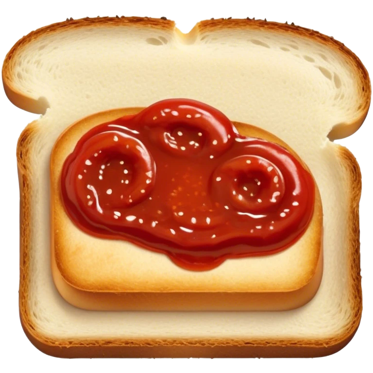 slice of bread with with a squeeze of tomatoe sauce on top emoji