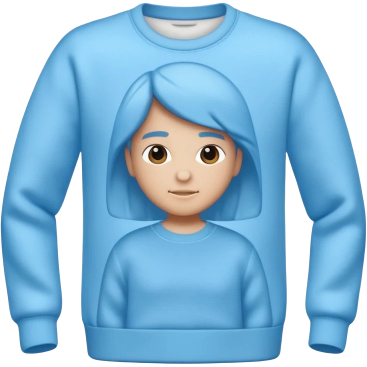 sky-blue sweater with light fabric folds and soft shading, casual style, Memoji-style rendering. emoji