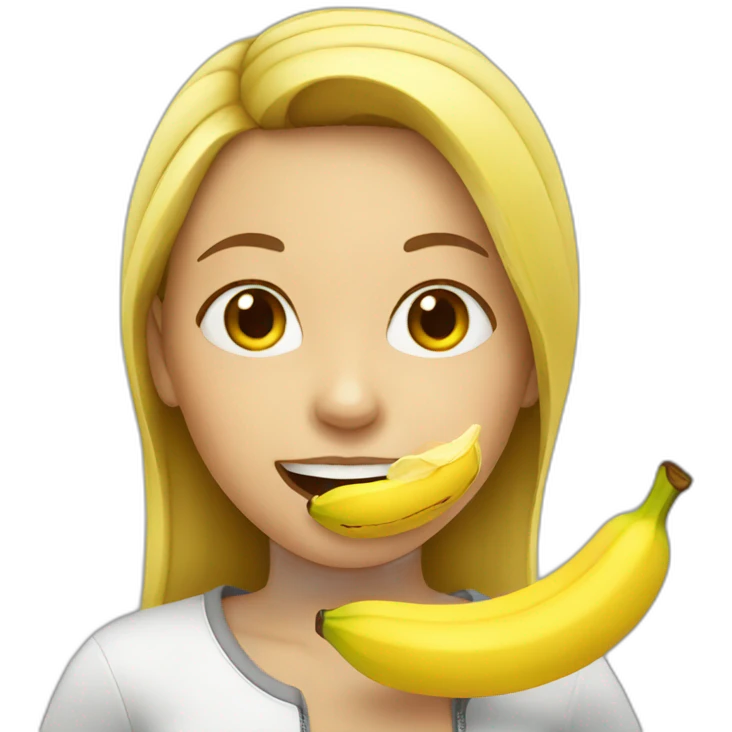 Girl eating banana emoji