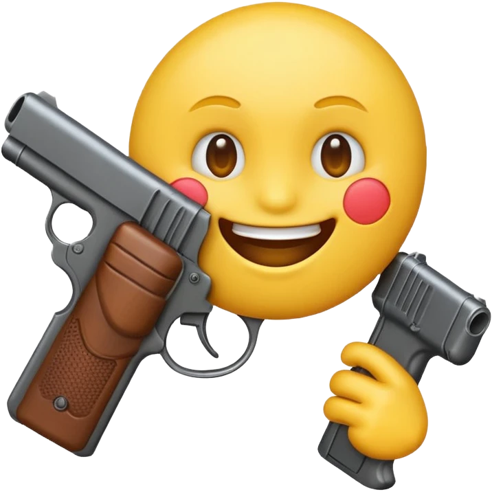 Emoji with a gun to its mouth emoji