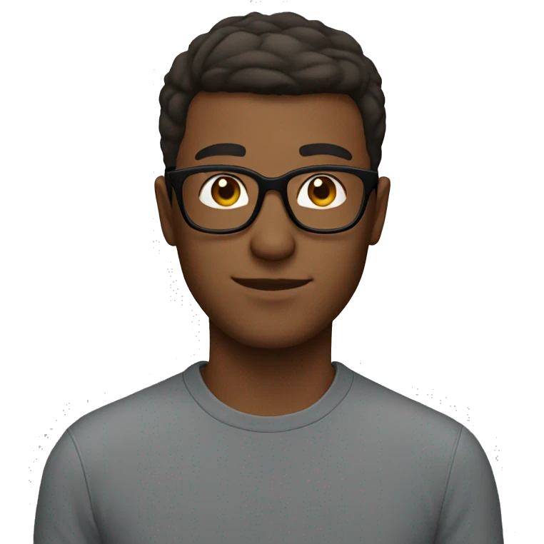 guy with square glasses and short hair emoji