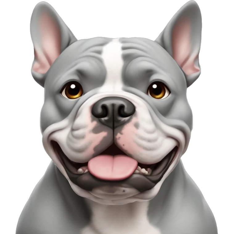 Gray American bully with ears cropped ￼ emoji