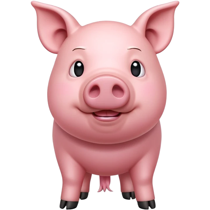 cinematic-[realistic pig]-realistic-full-body-standing-emoji,-tail-flicking-lazily,-head-tilted-dramatically,-sleek-[pink]-skin,-simplified-yet-realistic-focused-features,-highly-detailed,-glowing-with-an-almost-sarcastic-glow emoji