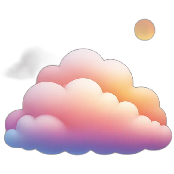 Letter A cloud sunset colors emoji