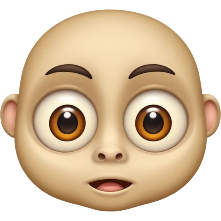 a crabadabadooda face, big eyes, small mouth loobadooba, consquinto  emoji