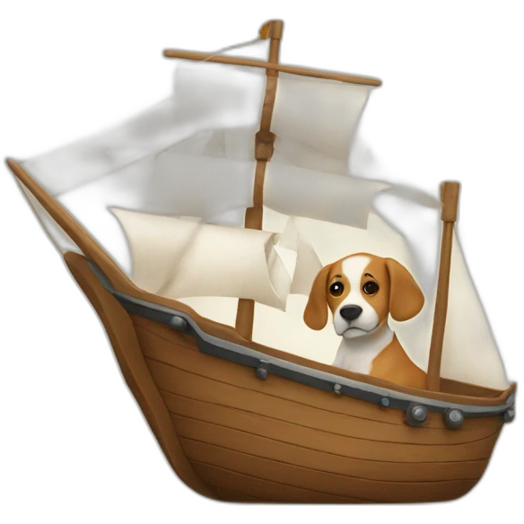 Dog and ship emoji