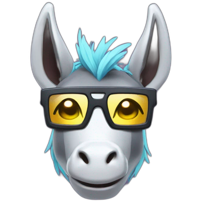glitched unidonkey with cyberpunk glasses emoji