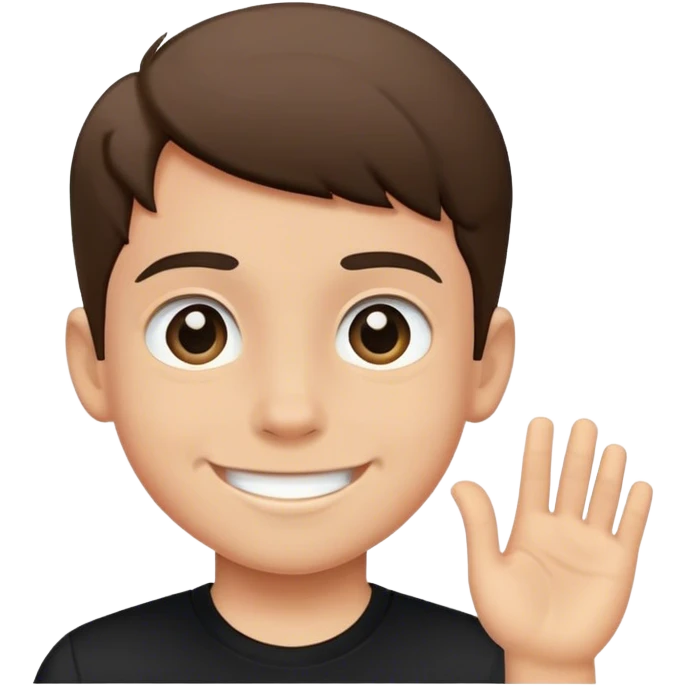 smiling boy in black shirt  emoji
