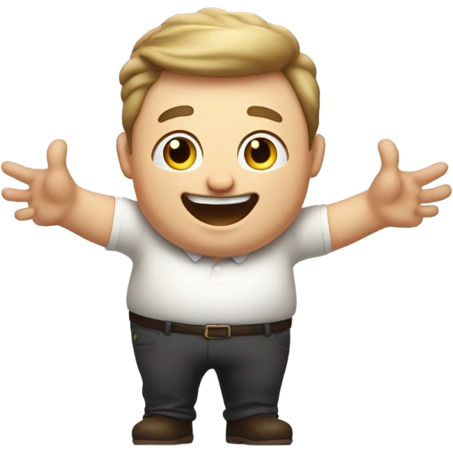 Fat white man stoked emoji