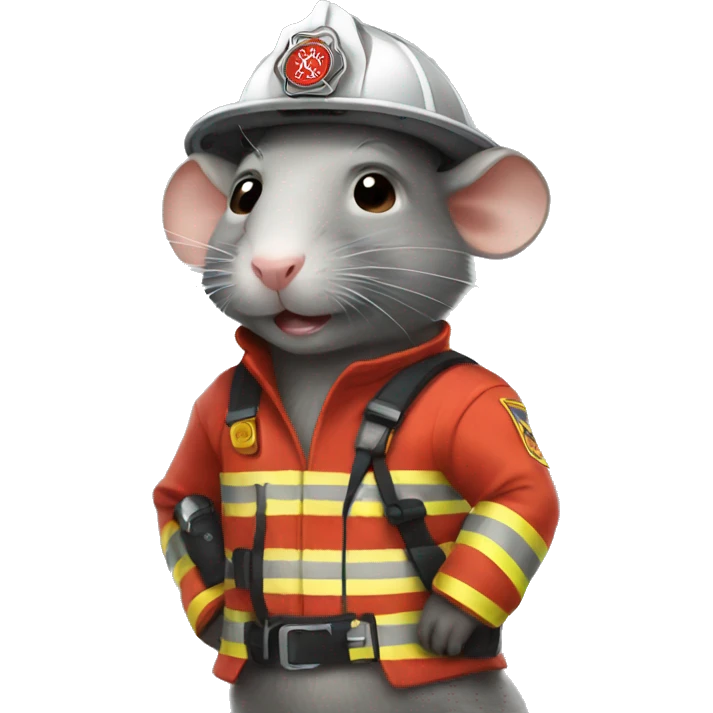 Rat in firefighter clothes  emoji
