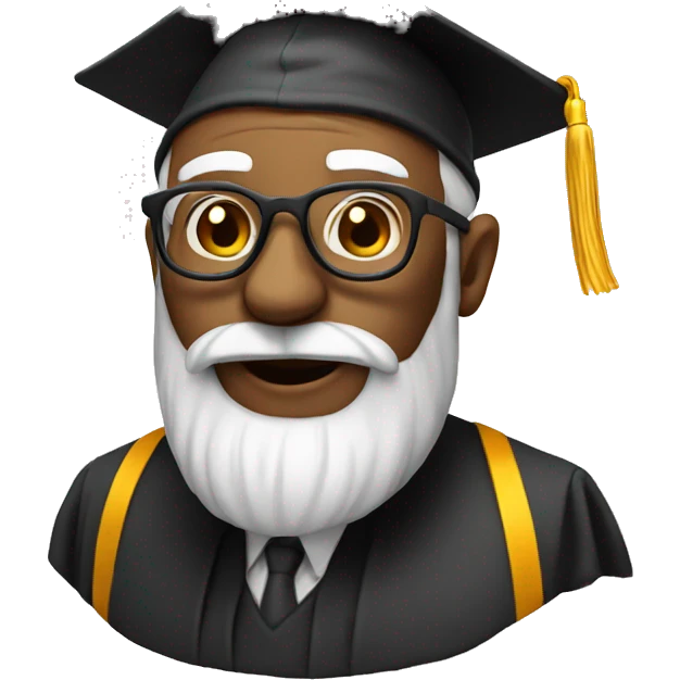 old professor with graduation cap emoji