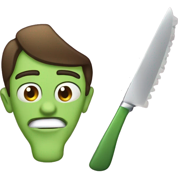 make me an emoji with this face: 🙂 with a martini glass in one hand and a large kitchen knife in the other emoji