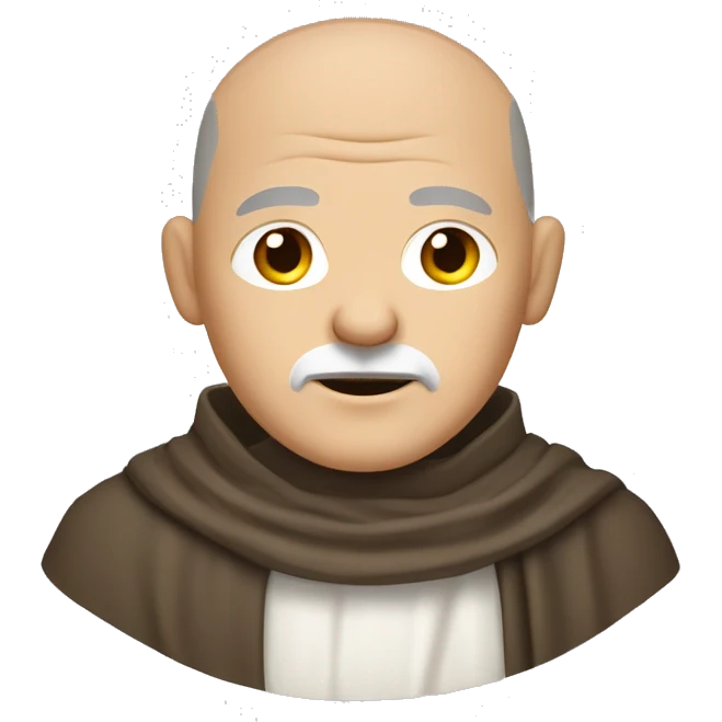 white middle age male grizzled human frier monk with buzz cut square jaw emoji