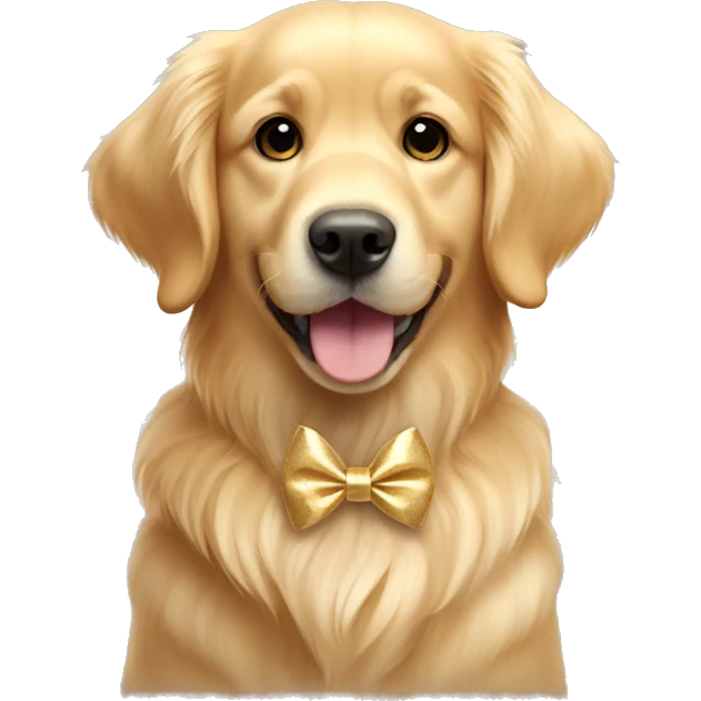 Light Golden Retriever with bow emoji