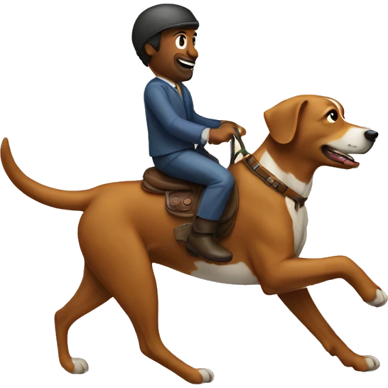 a man riding a dog emoji