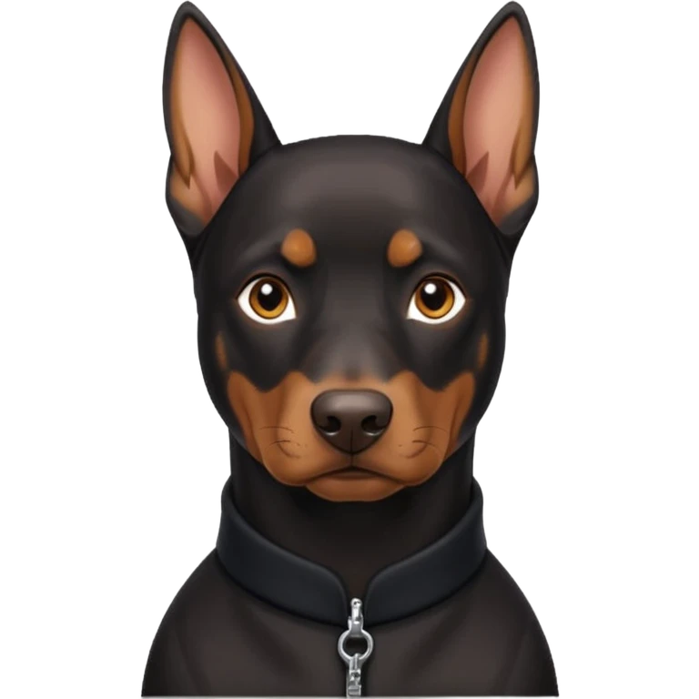 Dobermann on cropped ears emoji