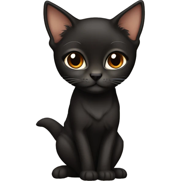Beautiful skinny woman fox eyes  long dark brown hair in black dress hug bengal cat emoji
