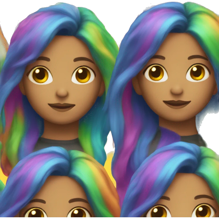 A girl with rainbow hair  emoji