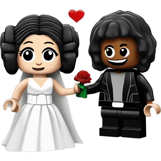 Lego Princess Leia and Darth Vader get married emoji
