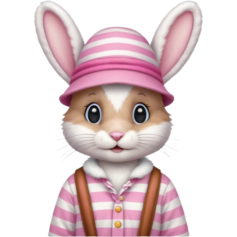 bunny wearing gondolier striped shirt and hat emoji