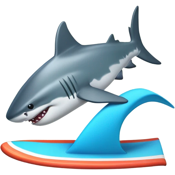 Shark on a surfboard emoji