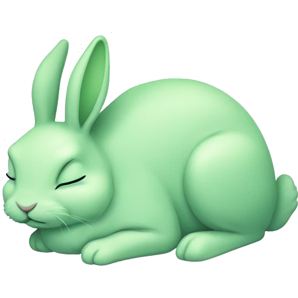 pastel green bunnies sleeping looking peaceful and blissed out  emoji