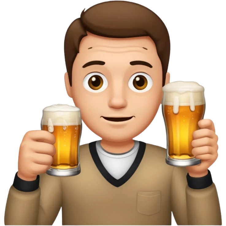 drunk middle man with a glass of beer emoji