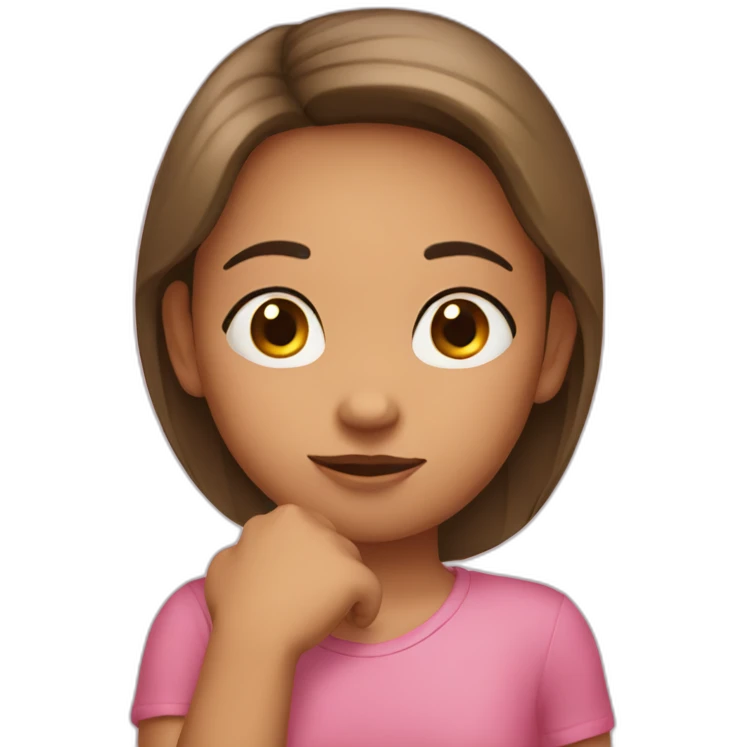 a girl where she put her both hand under her chin emoji