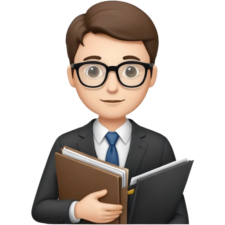 accountant wearing glasses and suit, with paperwork emoji