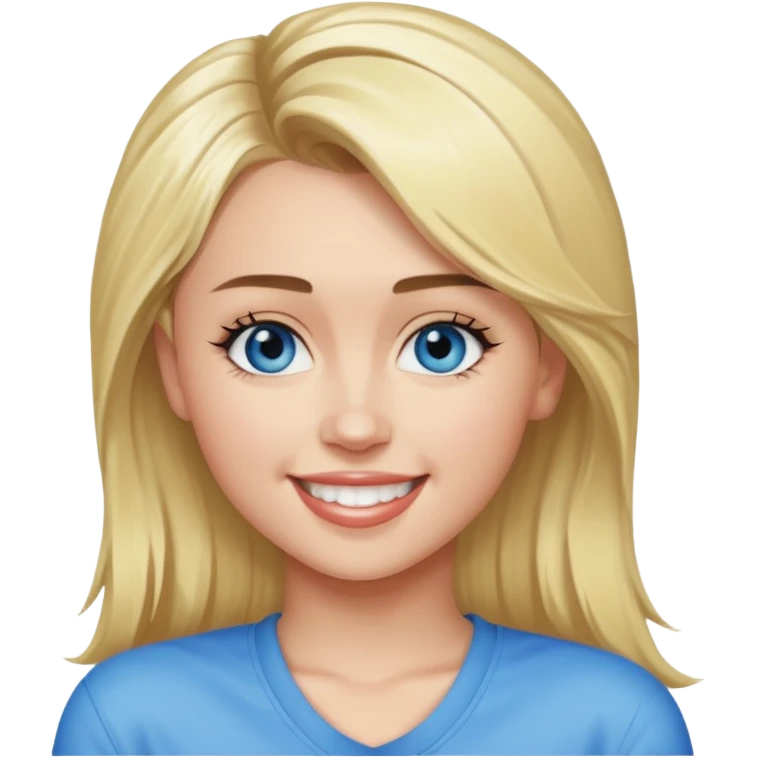 Miley Cyrus with blue eyes, long blonde hair emoji