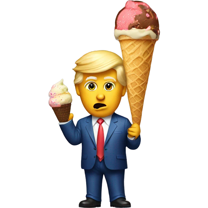 Donald Trump with ice-cream emoji