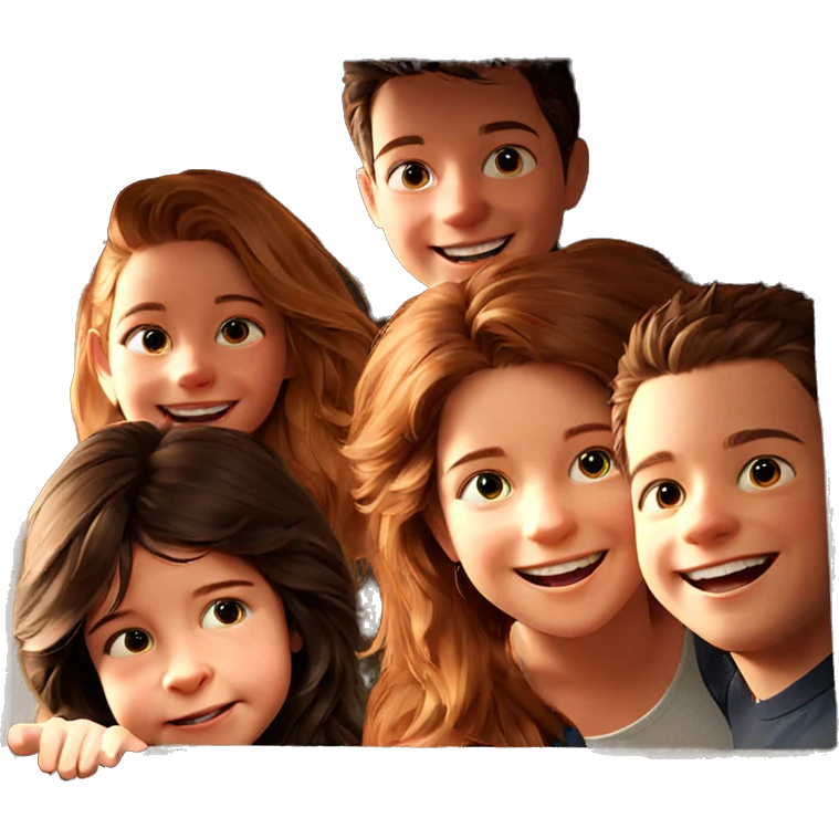 smiling group of friends together emoji