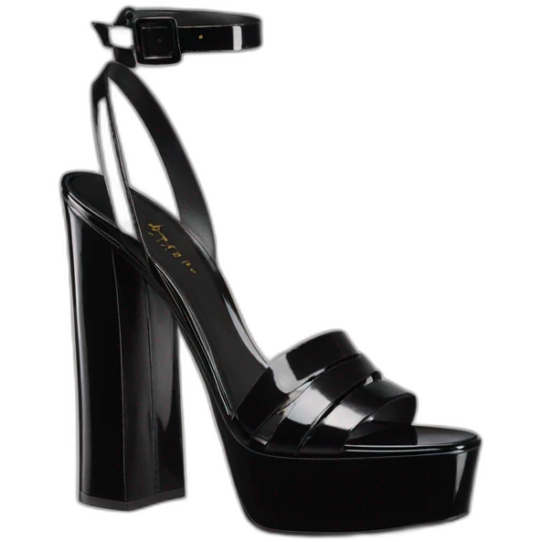 ysl black patent TRIBUTE PLATFORM SANDAL PATENT LEATHER emoji
