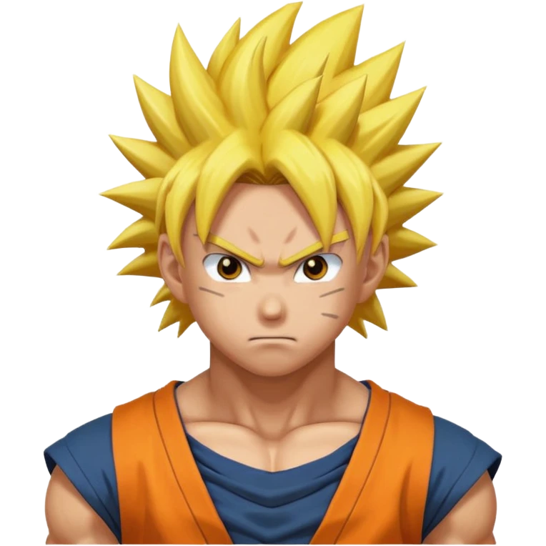 fais goku avec un melange de naruto emoji