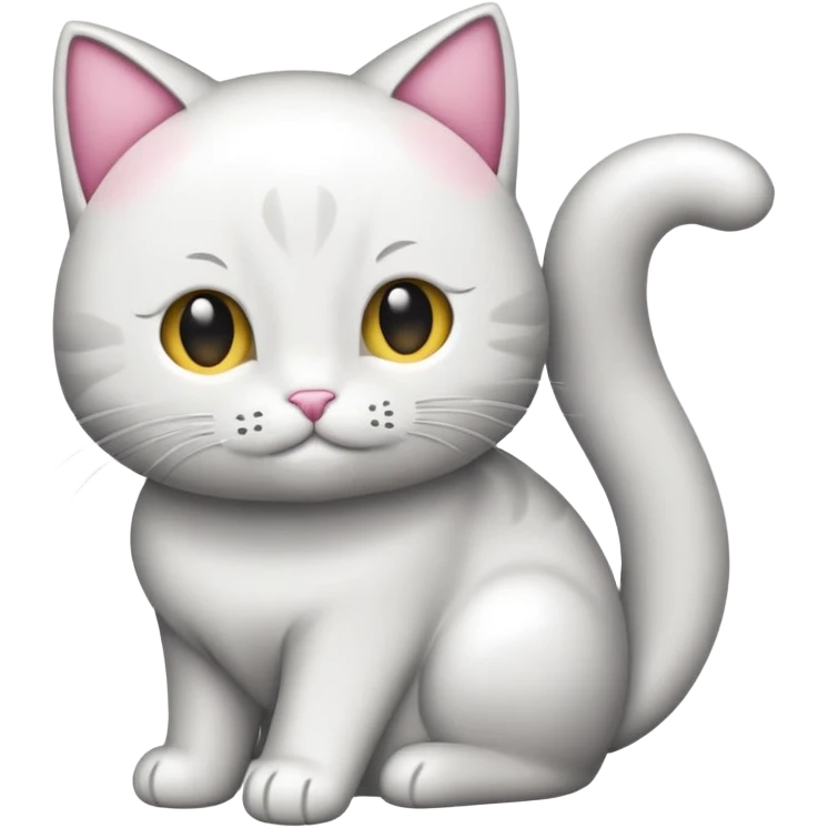 Гнусный розовый котик колобок с бантиком emoji
