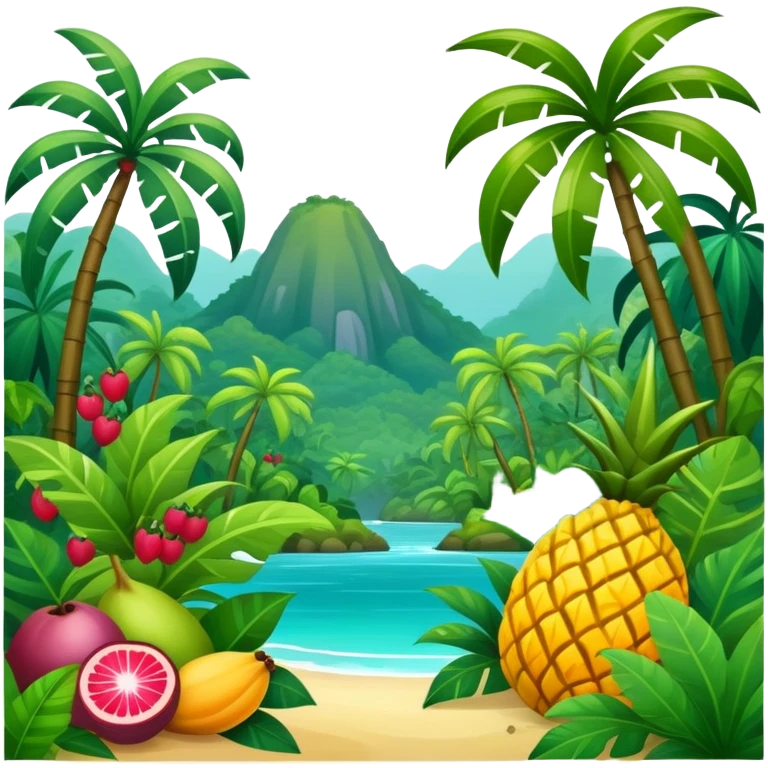 tropical jungle fruit landscape emoji