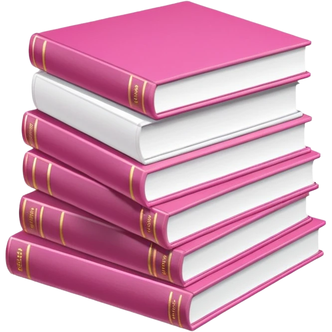 Pink and white books emoji