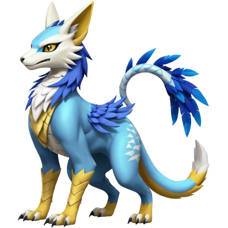 Renamon-Zeraora-Bastet-Koraidon-Latias-Vernid-Sergal-fusion-hybrid-creature emoji