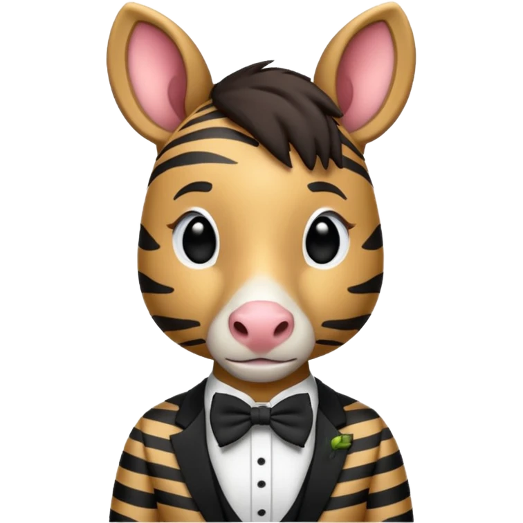 Zebra with bow tie emoji