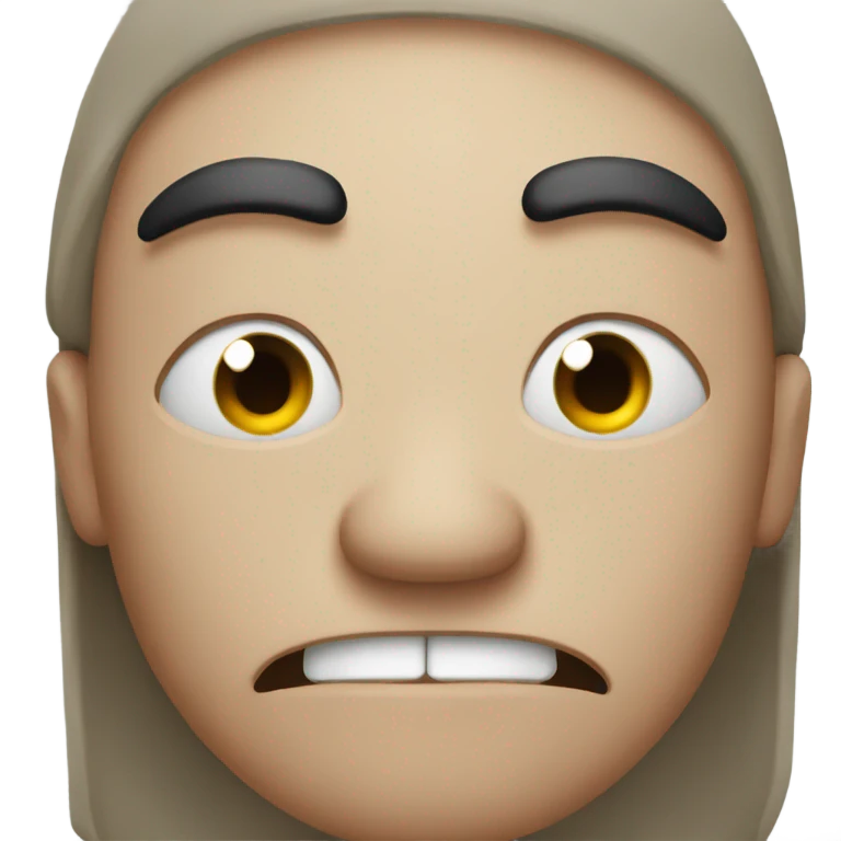Angry straight face  emoji