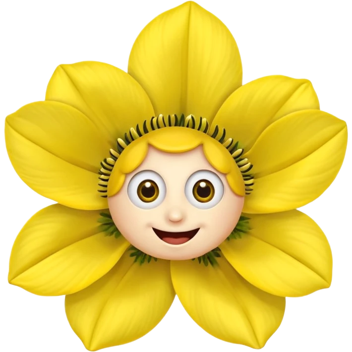 five leaved yellow anemone eyes mouth emoji