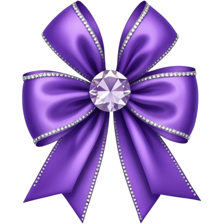 violet ribbon with diamonds emoji