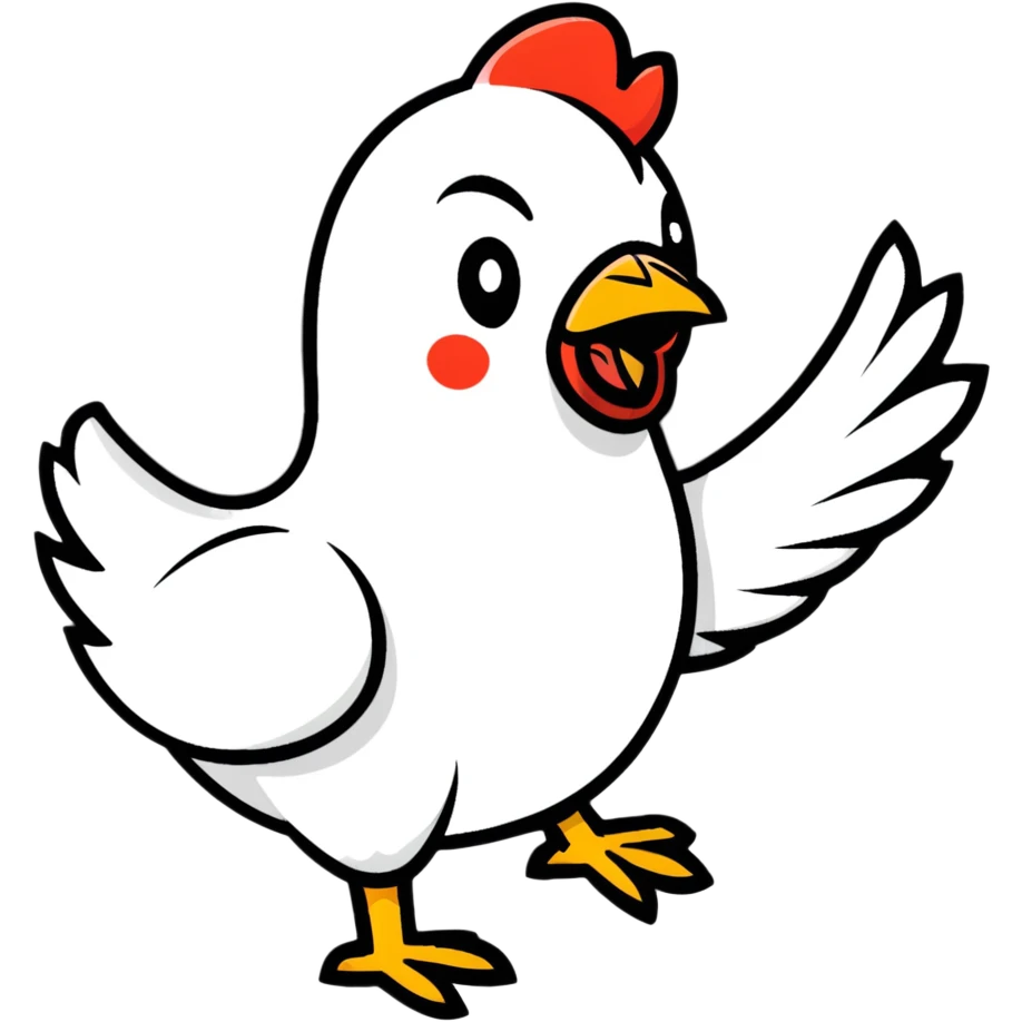 shouting yellow chicken emoji