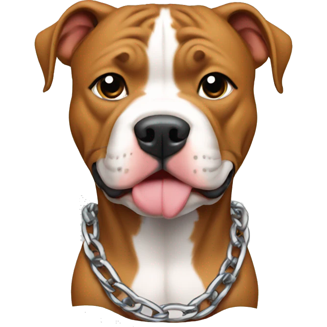 Pitbull with cap, chain and puffy jacket emoji