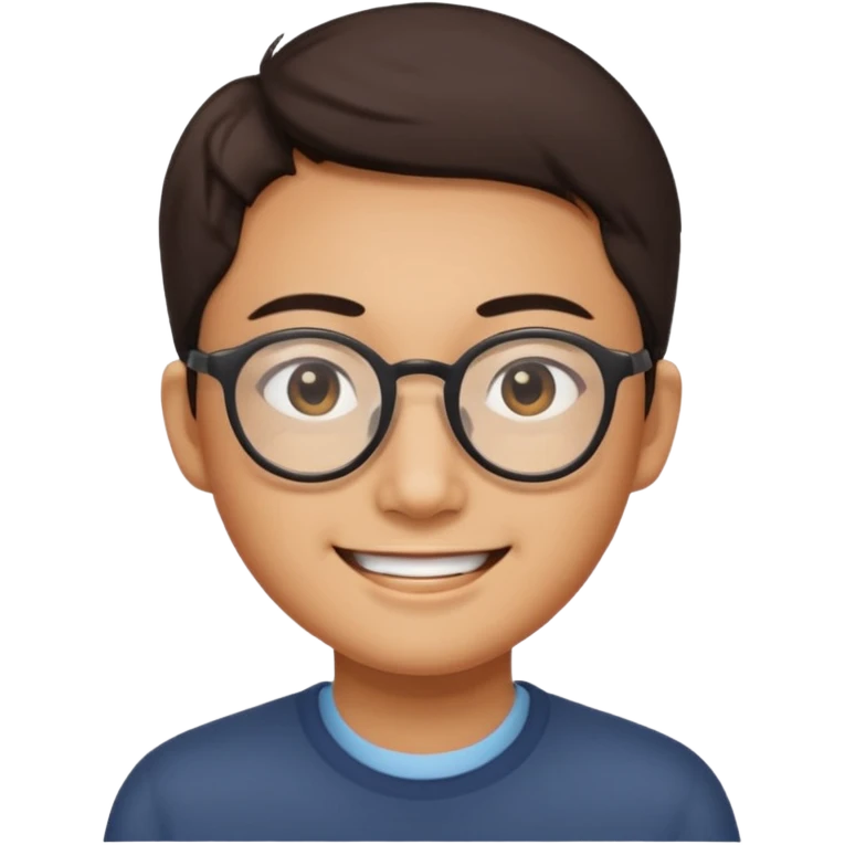 OJOS RASGADOS, NO TAN REDONDOSSSSSSSS, Y SONRIENTE, Y LAS GAFAS? emoji