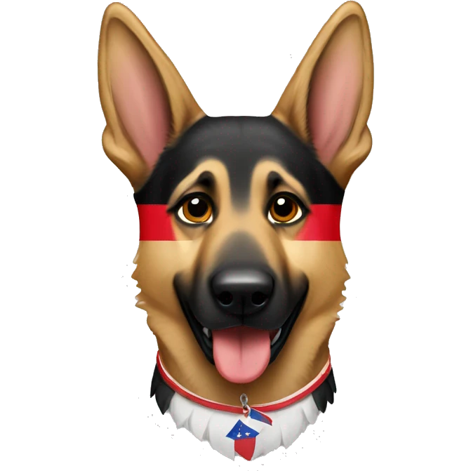 German shepherd with Puerto Rico flag emoji